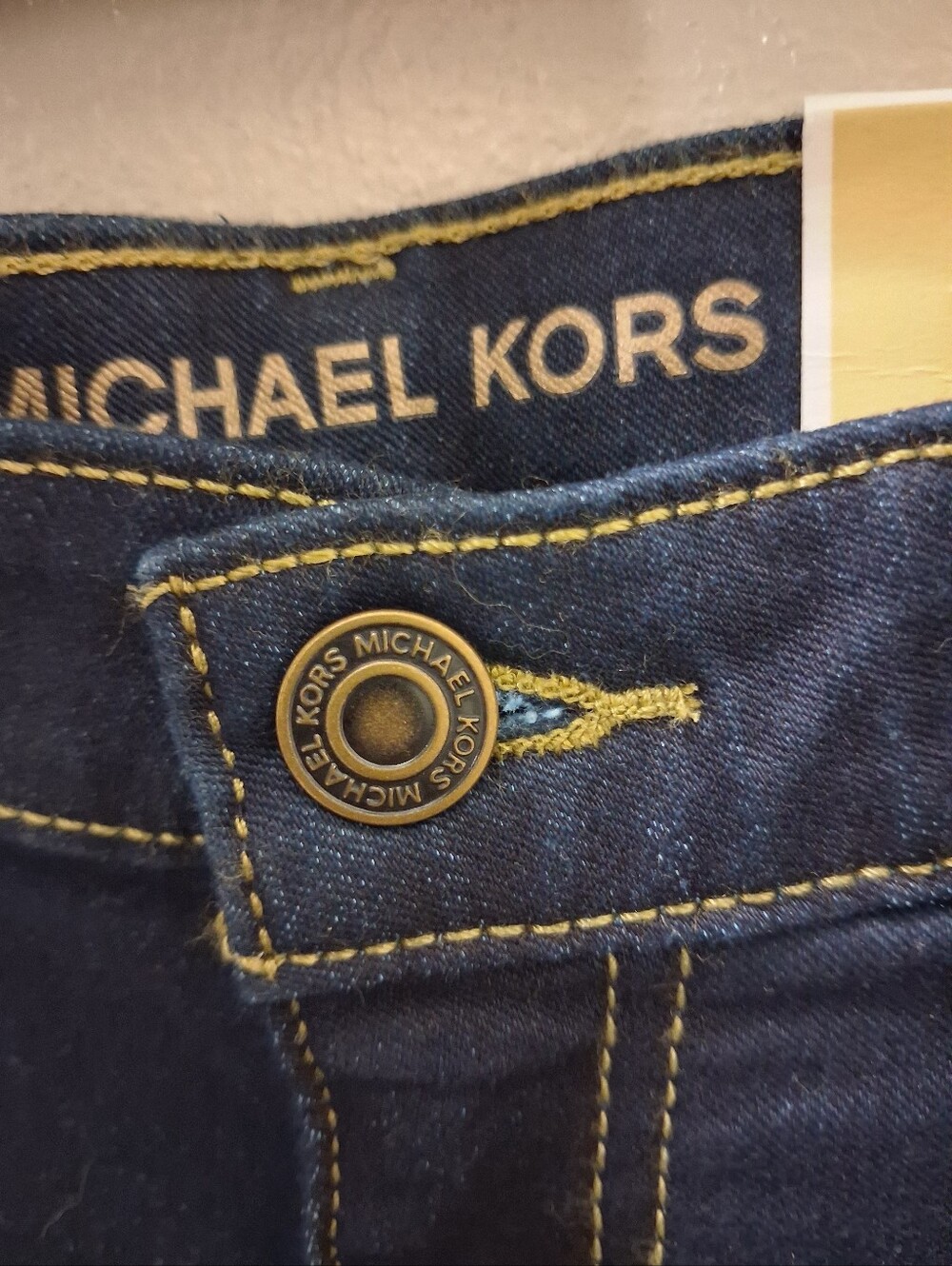 Michael Kors Women's Dark Blue Denim Mid-Rise Izzy Sninny Jeans Sz 14 NWT